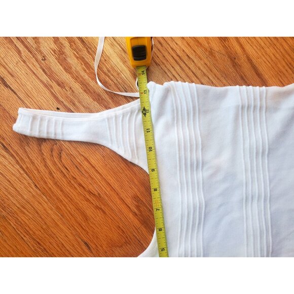 Vintage Arden B White Textured Ribbed Bodycon Sleeveless Mini Dress Small - Picture 6 of 8